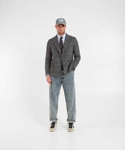 Blazer doppiopetto in glencheck