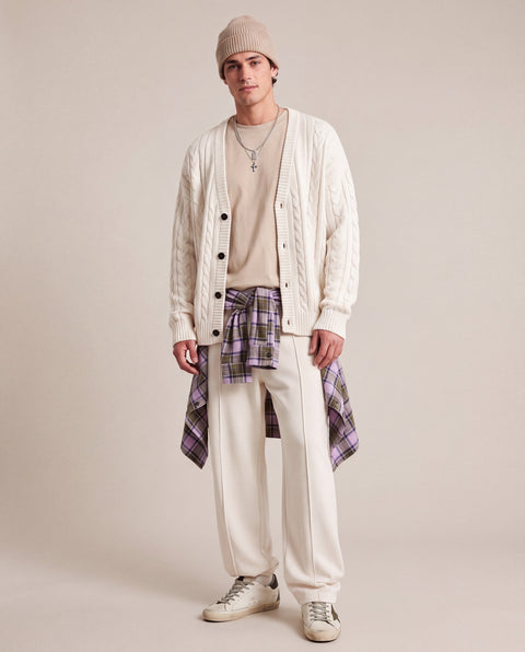 Cardigan mit Zopfstrickmuster