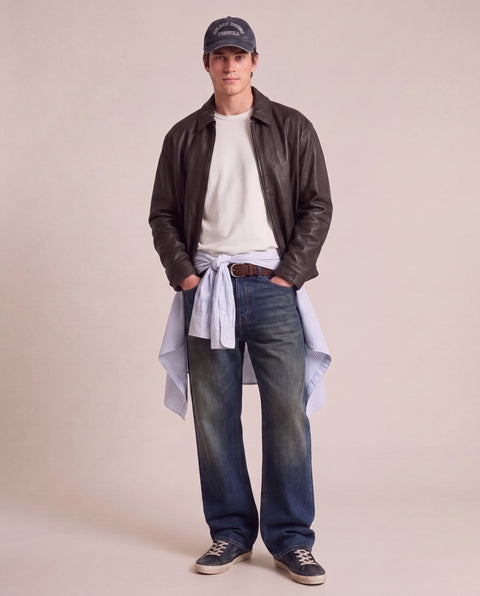 Lederjacke mit Polokragen