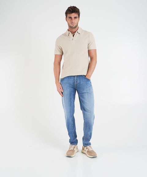 Polo skipper in piqué