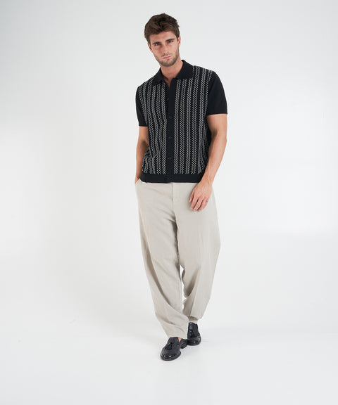 Strickpolo mit Stickerei