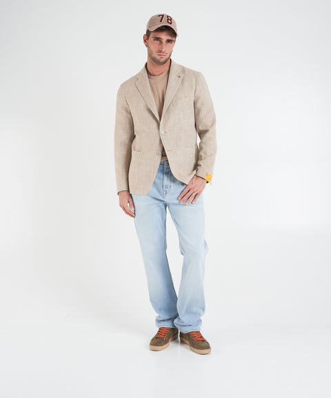 Blazer mit Fischgrätmuster