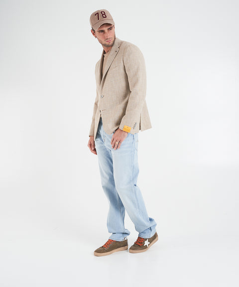 Blazer mit Fischgrätmuster