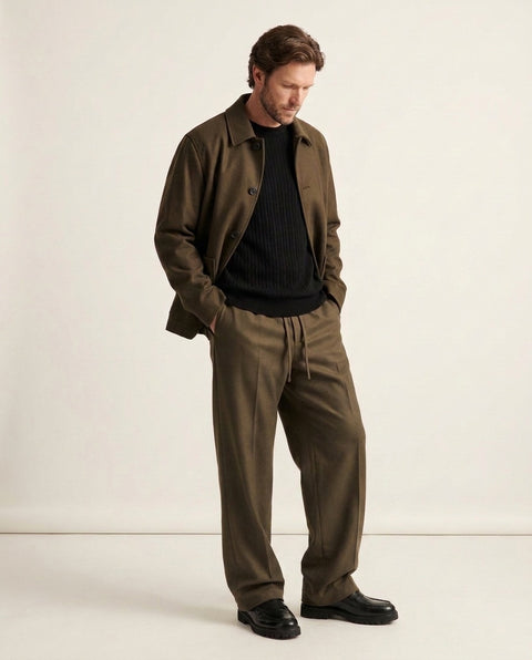 Wool jacket with patch pockets
