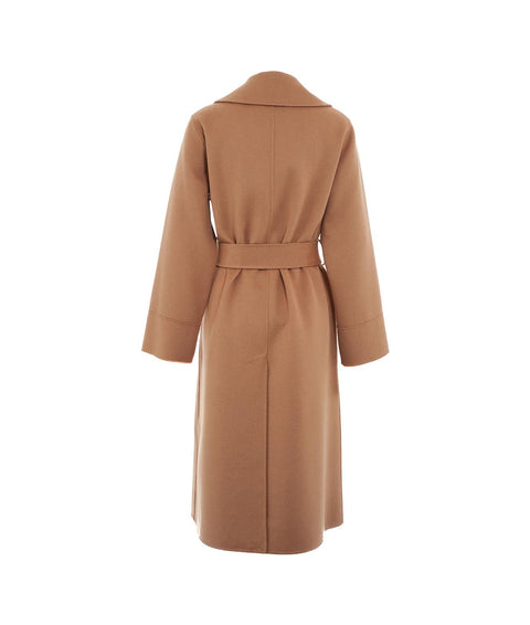Maxi coat in wool #marrone
