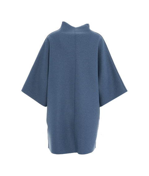 Cappotto in lana pressata #blu