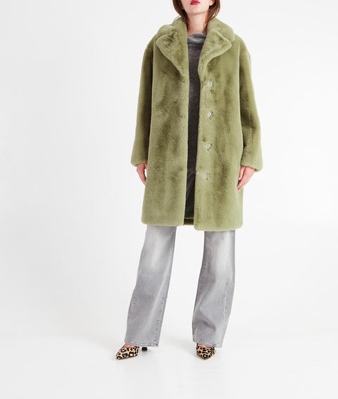 Cappotto in faux fur "Camille" #verde