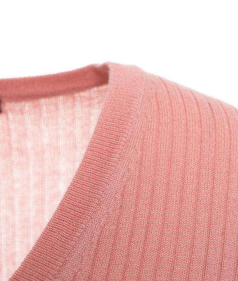 Top in maglia a coste #rosa