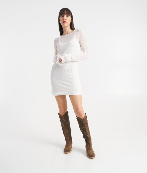 Mini abito in maglia "Kim" #bianco