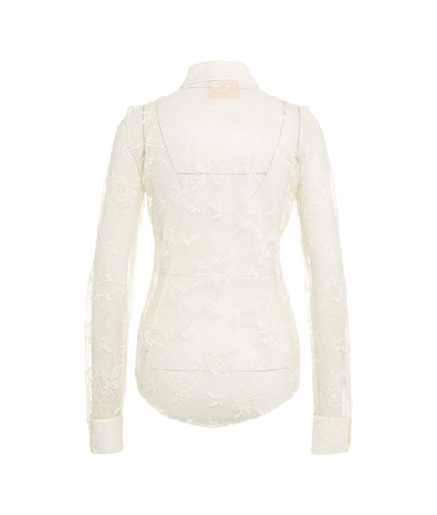 Blusa in pizzo "Lacy" #bianco