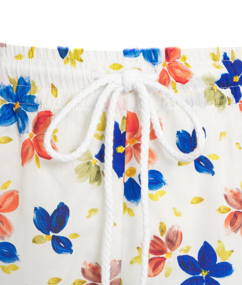 Pantaloncini con stampa floreale #bianco