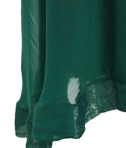 Maxi abito in misto seta #verde