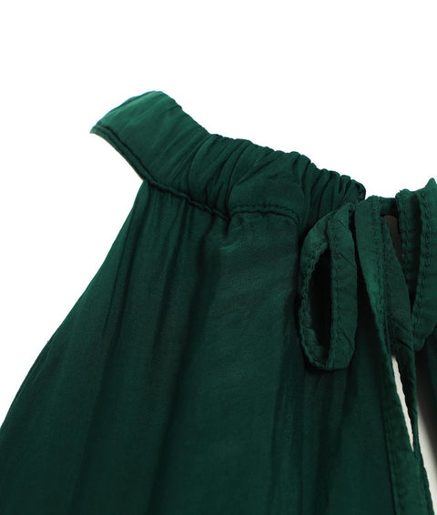 Maxi abito in misto seta #verde