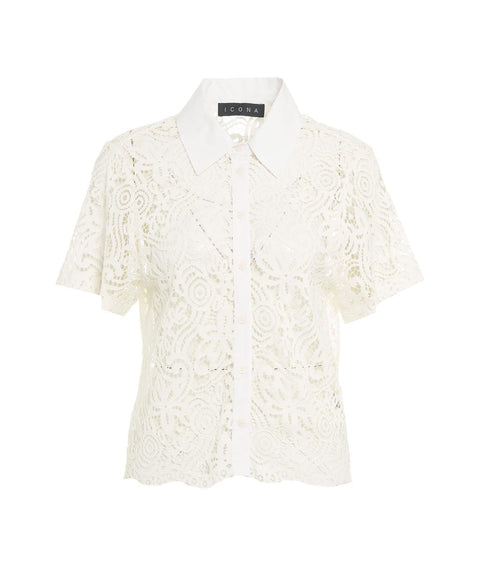 Blusa in pizzo #bianco
