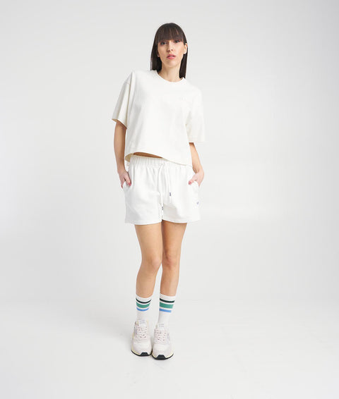 Shorts con logo tag #bianco
