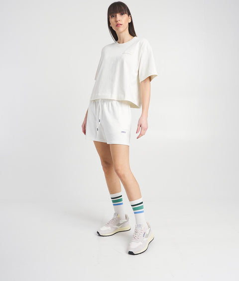 Shorts con logo tag #bianco