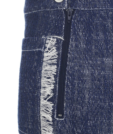 Pantalone "Nula" con tasca a frange #blu