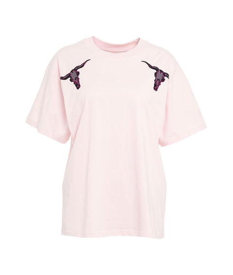 T-shirt con stampa logo #rosa