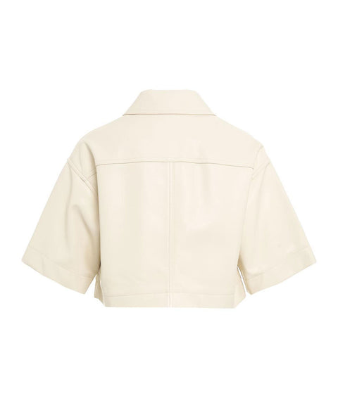 Giacca cropped in similpelle "Calista" #beige