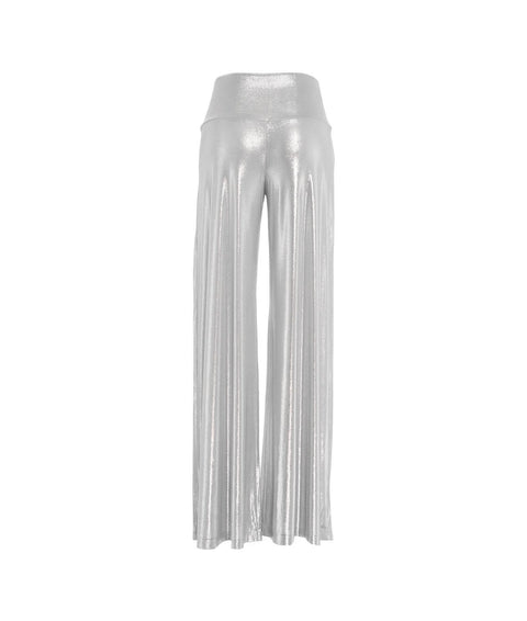 Pantaloni a zampa glitterata #argento