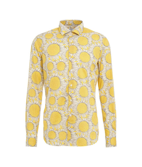 Camicia con stampa floreale #giallo