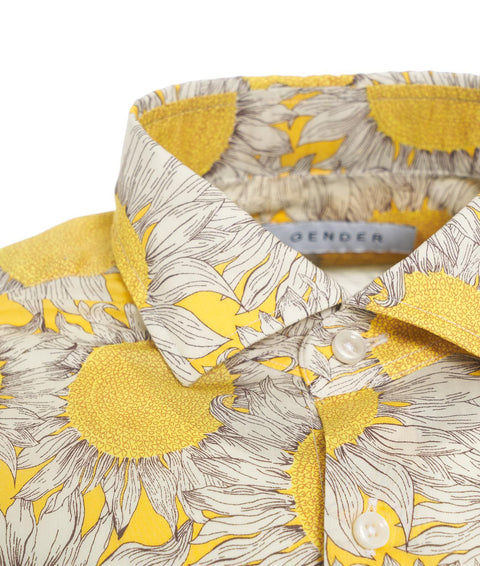 Camicia con stampa floreale #giallo