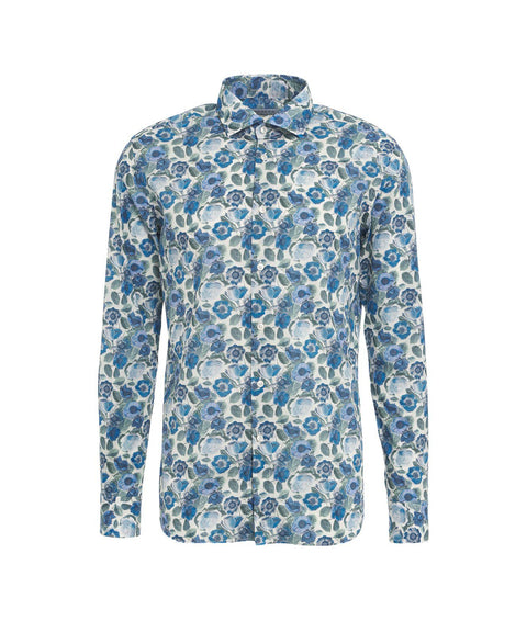 Camicia con stampa floreale #blu