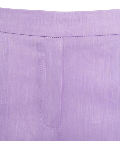 Pantaloni in misto lino #viola