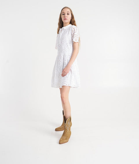 Mini abito con ricamo #bianco