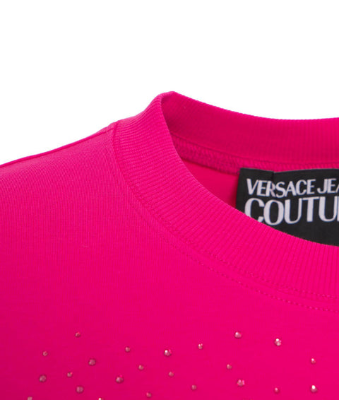 T-shirt con strass #pink