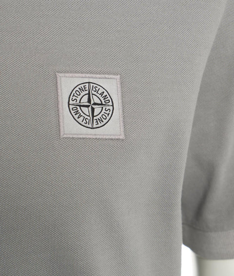 Polo con logo patch #grigio