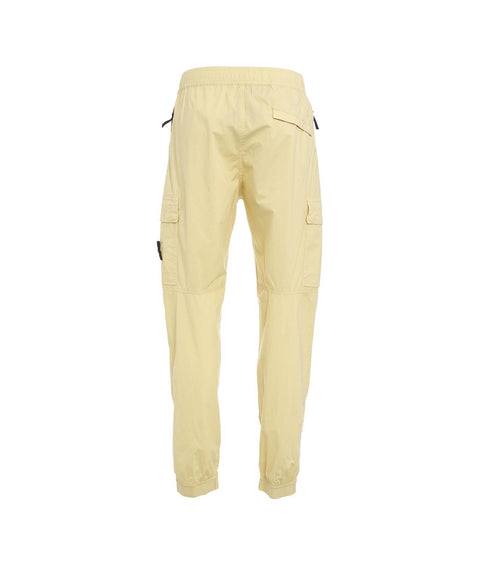 Pantaloni cargo con logo staccabile #beige
