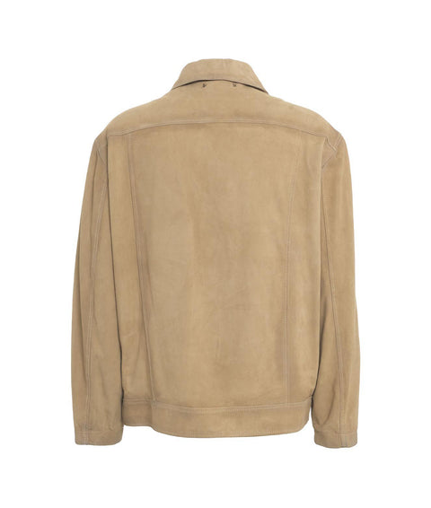 Giacca in pelle scamosciata #beige