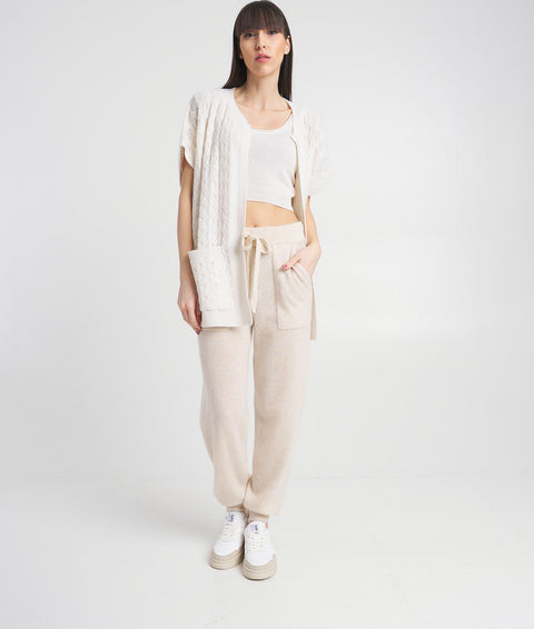 Top cropped in cashmere #bianco
