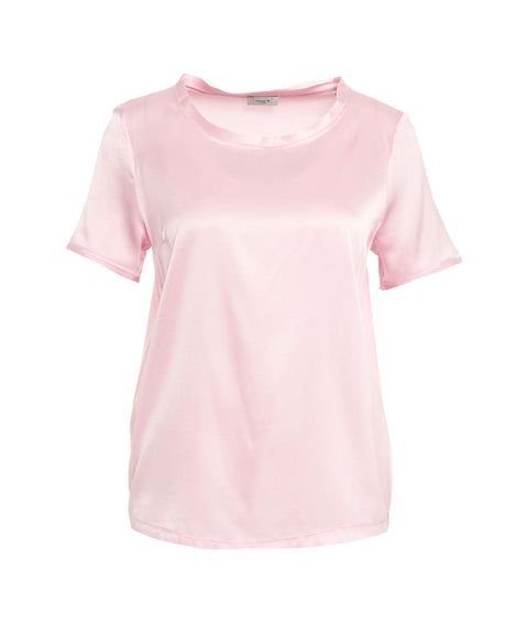 T-shirt in seta #rosa