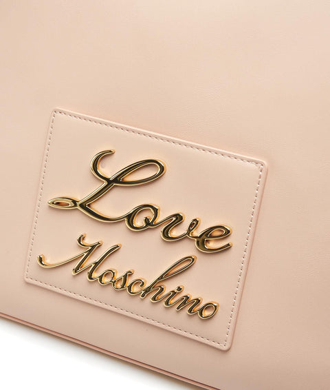 Borsa shopper con logo #rosa