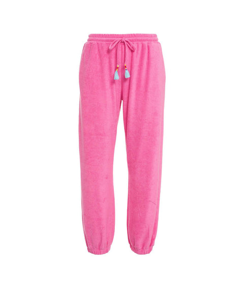 Pantaloni jogger in spugna #pink