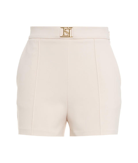 Pantaloncini con dettaglio logo #beige