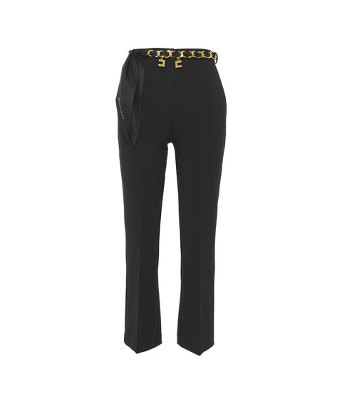 Pantaloni con dettagli di cintura #nero