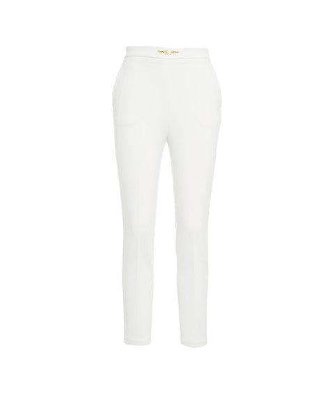 Pantaloni in crêpe stretch #bianco