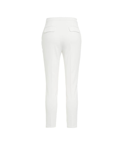 Pantaloni in crêpe stretch #bianco