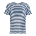 Maglietta "Lino" con strisce a contrasto #blu