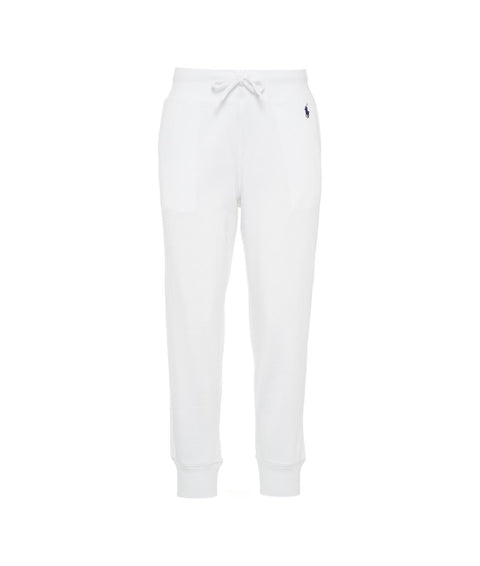 Pantaloni jogger con logo ricamato #bianco