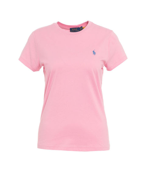 T-shirt with embroidered logo #pink