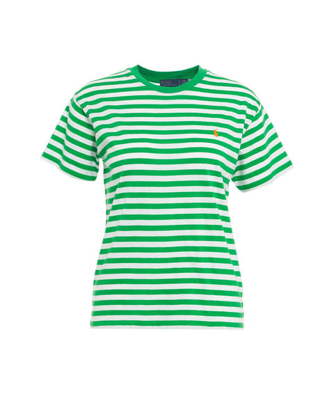 T-shirt con stampa a righe #verde