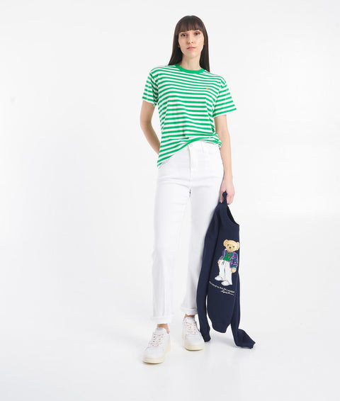 T-shirt con stampa a righe #verde