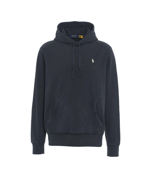 Hoodie with embroidered logo #blu