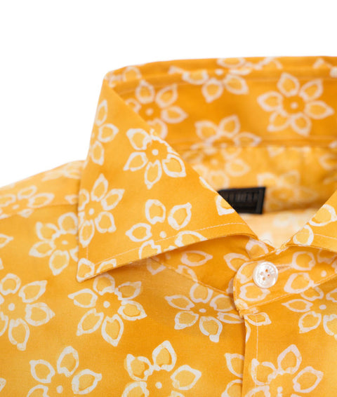 Camicia "Sean" con stampa floreale #giallo