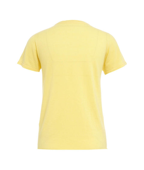 T-shirt in maglia #giallo