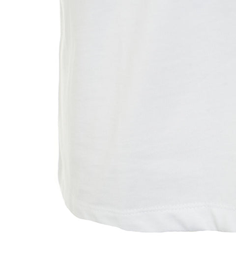 T-shirt con scritta logo #bianco